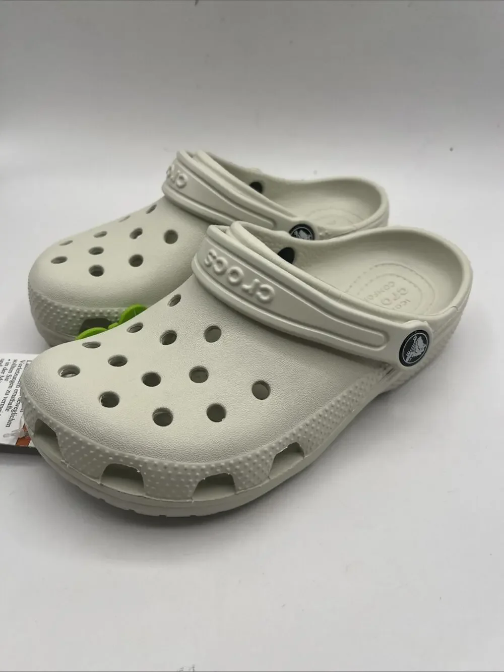 Crocs Kids Unisex Classic Clog Slip-On Sz US C13 20691-0HZ Ivory Gray NWT